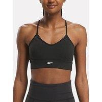 Reebok Womens Training Id Train Tri-Back Low Support Sports Bra - Black