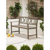 Pacific Lifestyle Cambridge Antique Grey Outdoor 3 Seater Acacia Wood Bench