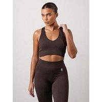 Gym King Womens Formation Rib Bra - Brown