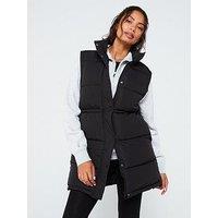 Gym King Womens Longline Gilet - Black