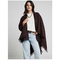 River Island Monogram Cape - Dark Brown