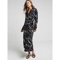 River Island Midi Marble Shirt Dress - Black