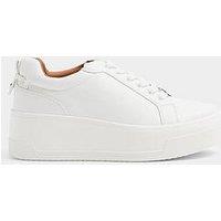 River Island Platform Lace Up Trainers - White