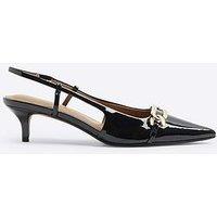 River Island Pointed Kitted Court Shoe - Black