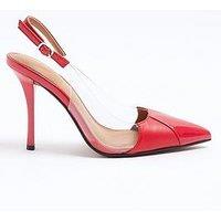 River Island Vinyl Sling Back Court Shoe - Red