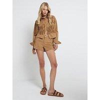 River Island Western Tassel Shirt - Dark Beige