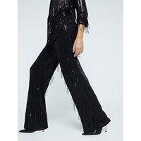 River Island Tailored Beaded Lace Trouser - Black