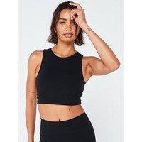 Gym King Womens Peach Luxe High Neck Tank - Luxe - Black