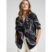 River Island Marble Studded Shirt - Black