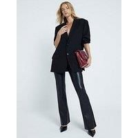 River Island Pu Flare Trouser - Black