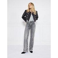 River Island Wide Leg Jean - Light Grey