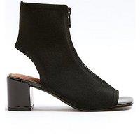 River Island Knitted Block Heel Boots - Black