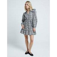 River Island Frill Collar Shirt Dress - Grey