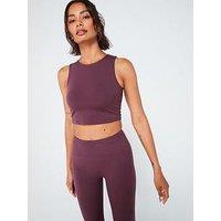 Gym King Womens Peach Luxe High Neck Tank - Burgundy - Purple