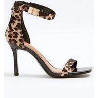 River Island Clasp Detail Heeled Sandal - Beige