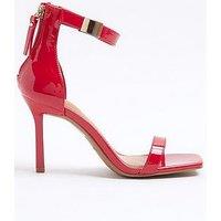 River Island Clasp Detail Heeled Sandal - Red