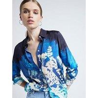 River Island Print Placement Shirt - Blue