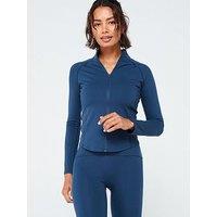 Gym King Womens Peach Luxe Full Zip Jacket - Rich Blue