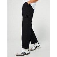 Gym King Womens Woven Wide Leg Cargo - Black