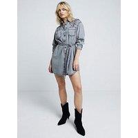 River Island Denim Shirt Dress - Grey