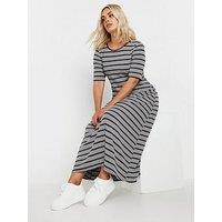 Yours Curve Rib Swing Maxi Dress - Grey