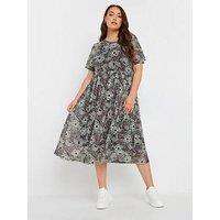 Yours Curve Mesh Throw On Dress - Black