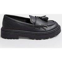 Yours Extra Wide Fit Chunky Tassel Loafer - Black