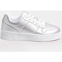 Yours Wide Fit Chunky Trainer - Silver