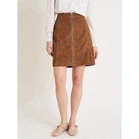 Monsoon Sienna Suede Skirt - Brown