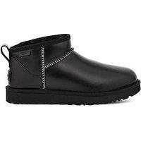 Ugg Womens Classic Ultra Mini Leather Regenerate Boot - Black