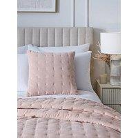 Very Home Cross Stitch Quilted Cushion In Blush