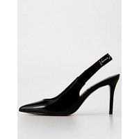Versace Jeans Couture Patent Slingback Heels - Black