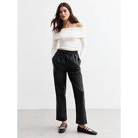 New Look Leather-Look Tailored Joggers - Black