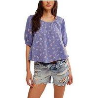 Free People Chloe Printed Top - Blue