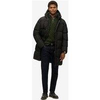 Superdry Sports Hooded Padded Longline Coat - Black