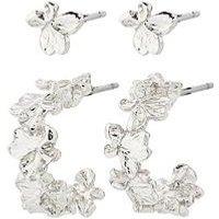 Pilgrim Zhuri Earrings 2-In-1 Set Silver-Plated