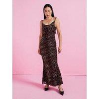 V By Very Cowl Leopard Print Maxi Dress- Animal Print