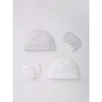 Everyday Baby Unisex 2 Pack Hat And Scratch Mitten Set - White
