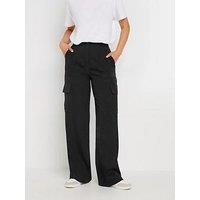 Long Tall Sally Tall Tailored Cargo Trousers 34" - Black