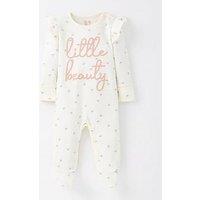 Mini V By Very Baby Girl Little Beauty Sleepsuit - White
