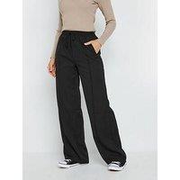 Long Tall Sally Tie Waist Wide Leg Trousers - Black