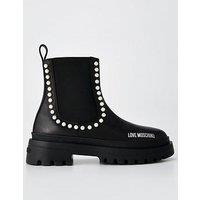 Love Moschino Chunky Pearl Ankle Boots - Black