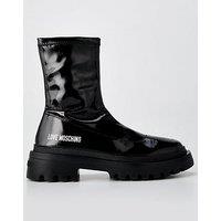 Love Moschino Shiny Logo Boots - Black