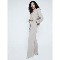 River Island Wide Leg Trouser - Beige