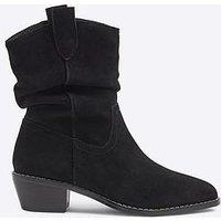 River Island Slouch Western Boot - Black