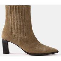 Mint Velvet Milly Neutral Suede Block Boot