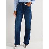 V By Very Comfort Stretch Wide Leg Jeans - Dark Wash