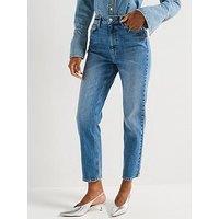 Everyday Comfort Girlfriend Straight Leg Jeans - Mid Wash