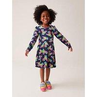 Little Bird Girls Roller Skater Sweat Dress - Navy