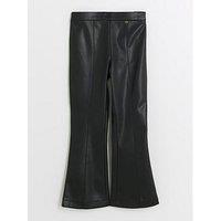 River Island Girls Faux Leather Flared Trousers - Black